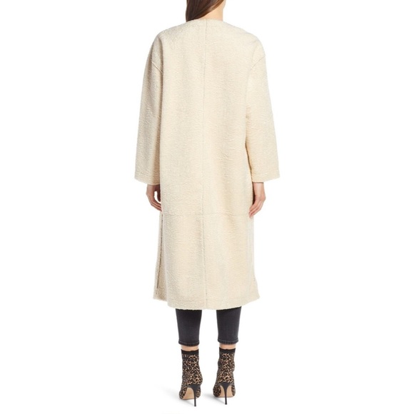 NWT | Something Navy | Long Faux Shearling Coat (Nordstrom Exclusive) - Picture 2 of 6